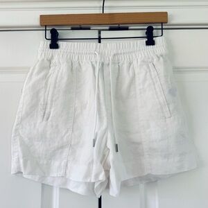 Athleta linen shorts summer drawstring high rise comfort resort size XS